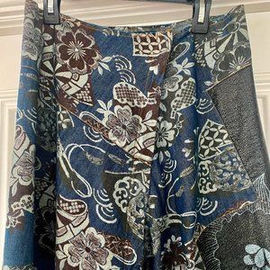 Custo Barcelona Vintage Floral Patchwork Denim Maxi Skirt - Size 2